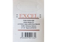 375 x 508mm Excel 10750 Clear Food Grade LDPE Bags in Printed Carton Dispensers EQ250 x 500